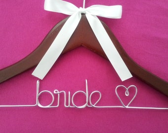 SALE SALE SALE Personalized Bridal Wedding Hanger / Bridal Hanger / Wedding Hanger / Custom Hanger comes with bow and jewel.