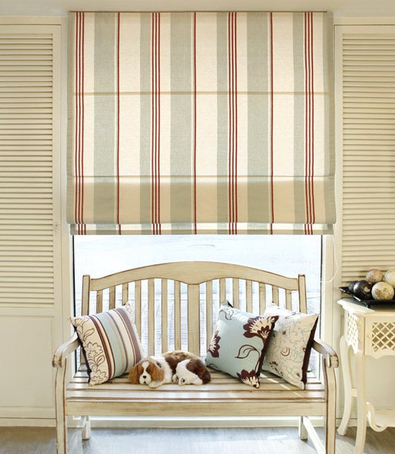 Items similar to 3 Custom Roman Shade(Rustic Vintage linen ) Made to