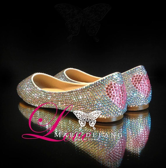 Wedding Shoes Luxury Bridal Flats AB Crystals with Baby by MDNY