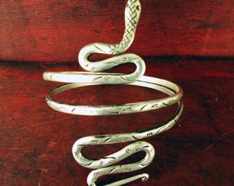 Faux reptile leather boho bangle