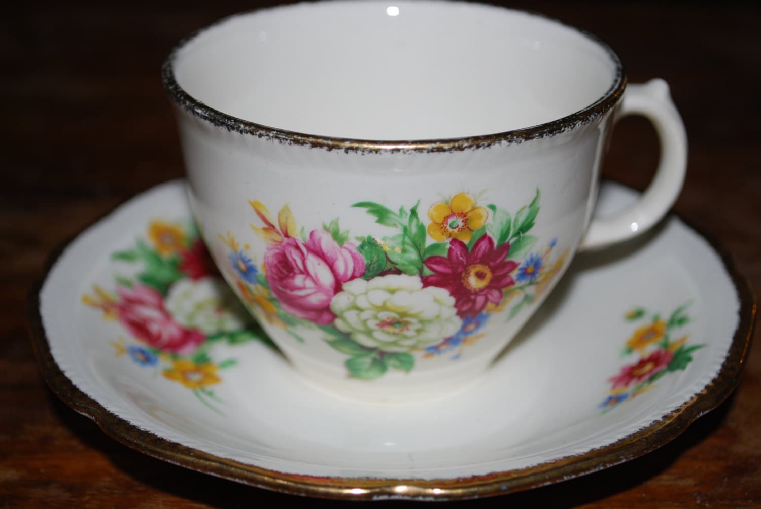 Items similar to Vintage Royal Swan Bone China Tea Cup and Saucer