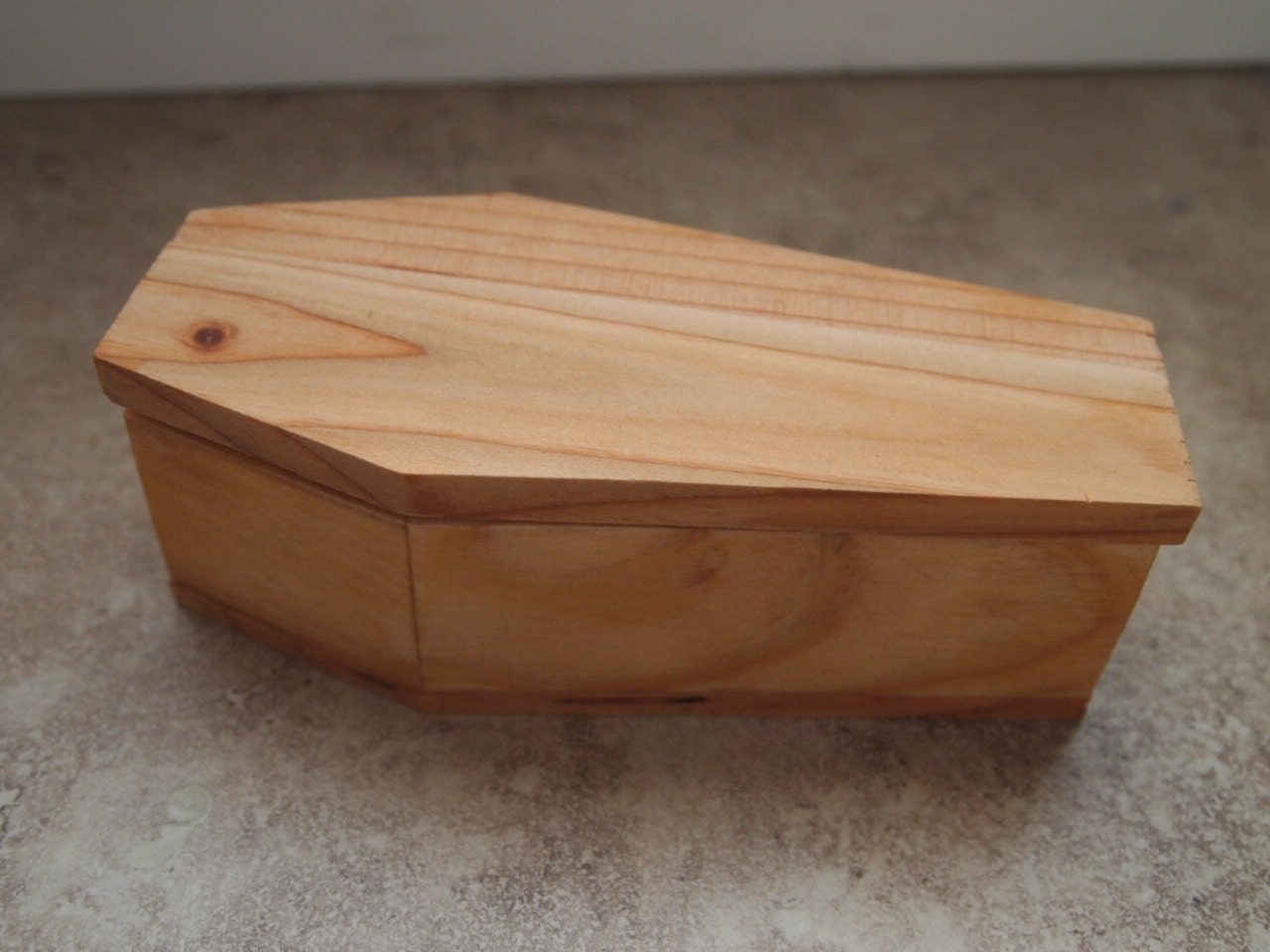 6 Hand Made Pine Wood Coffin Box Jewelry Box by VictoriaColdwolf