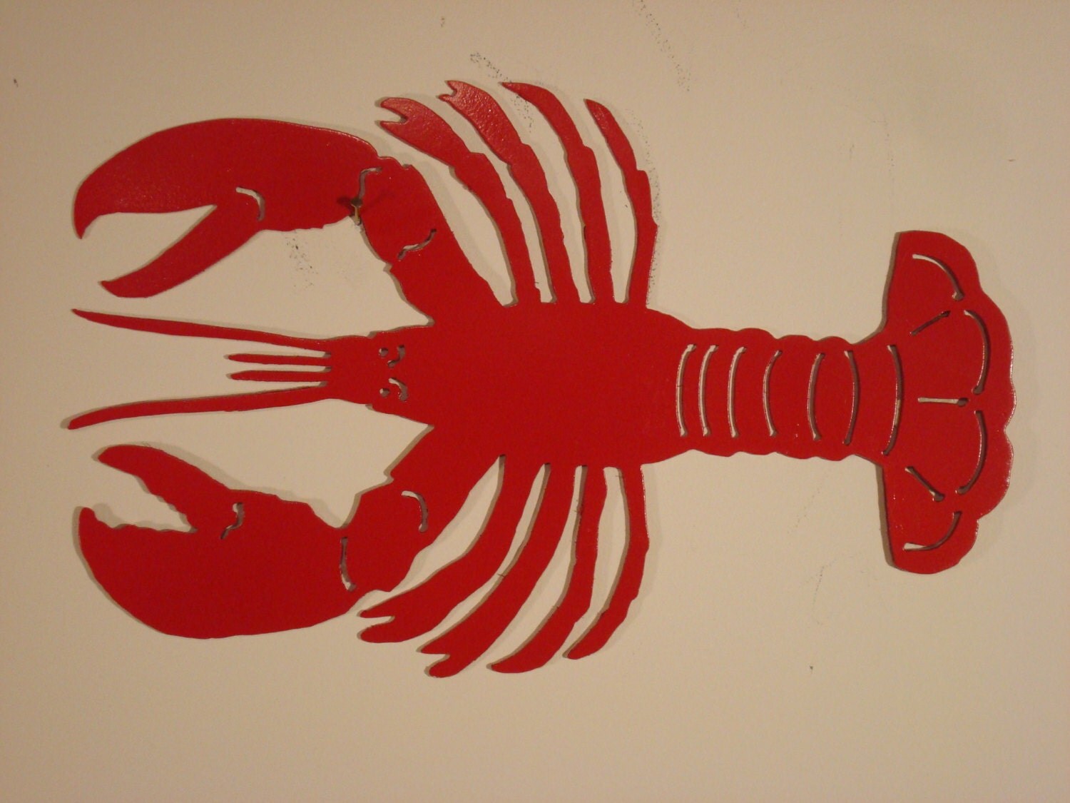 Red Maine Lobster Wall / Garden Metal Art Solid Steel