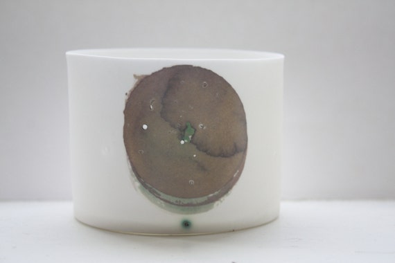 English fine white bone china vessel or tealight by madebymanos