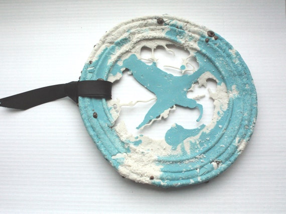 Distorted frame with blue & white Limoges porcelain by madebymanos