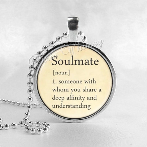 SOULMATE Pendant Necklace Soul  Mate  Jewelry Dictionary Word 