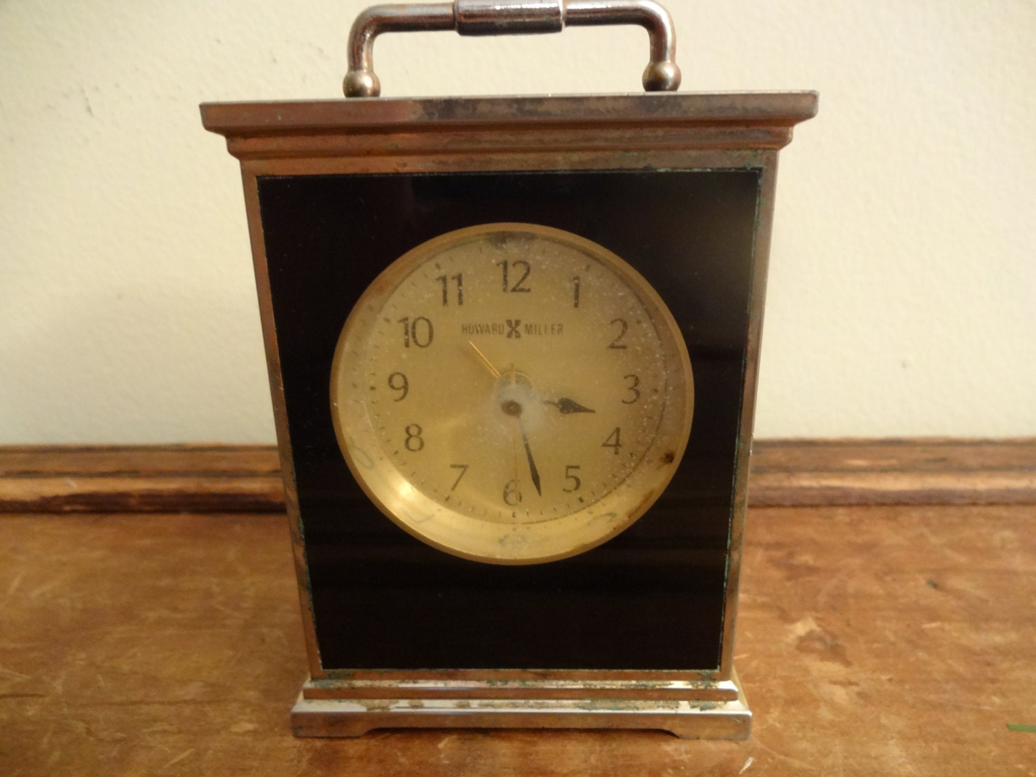 Vintage Howard Miller Alarm Clock Black and by RowlandParkVintage