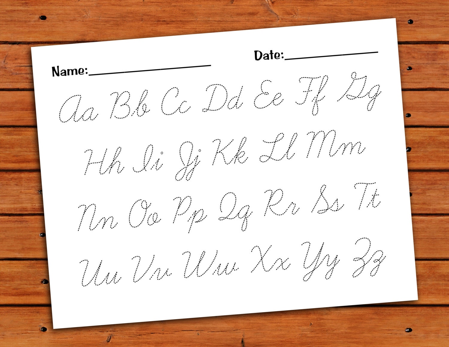 Cursive Alphabet Trace Worksheet PDF Printable