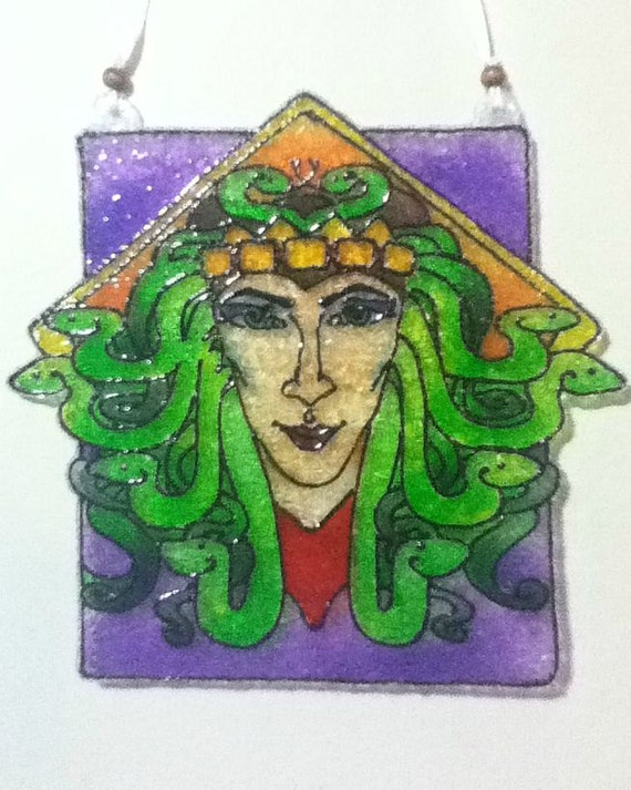 Medusa Original Stained Glass Style Art