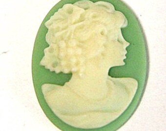 6 pcs of resin elegant lady cameo-RC0165-3-green