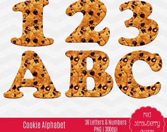 75% OFF Sale - Cookie Alphabet - 36 Digital Clip Art - Instant Download - PNG (CA102)