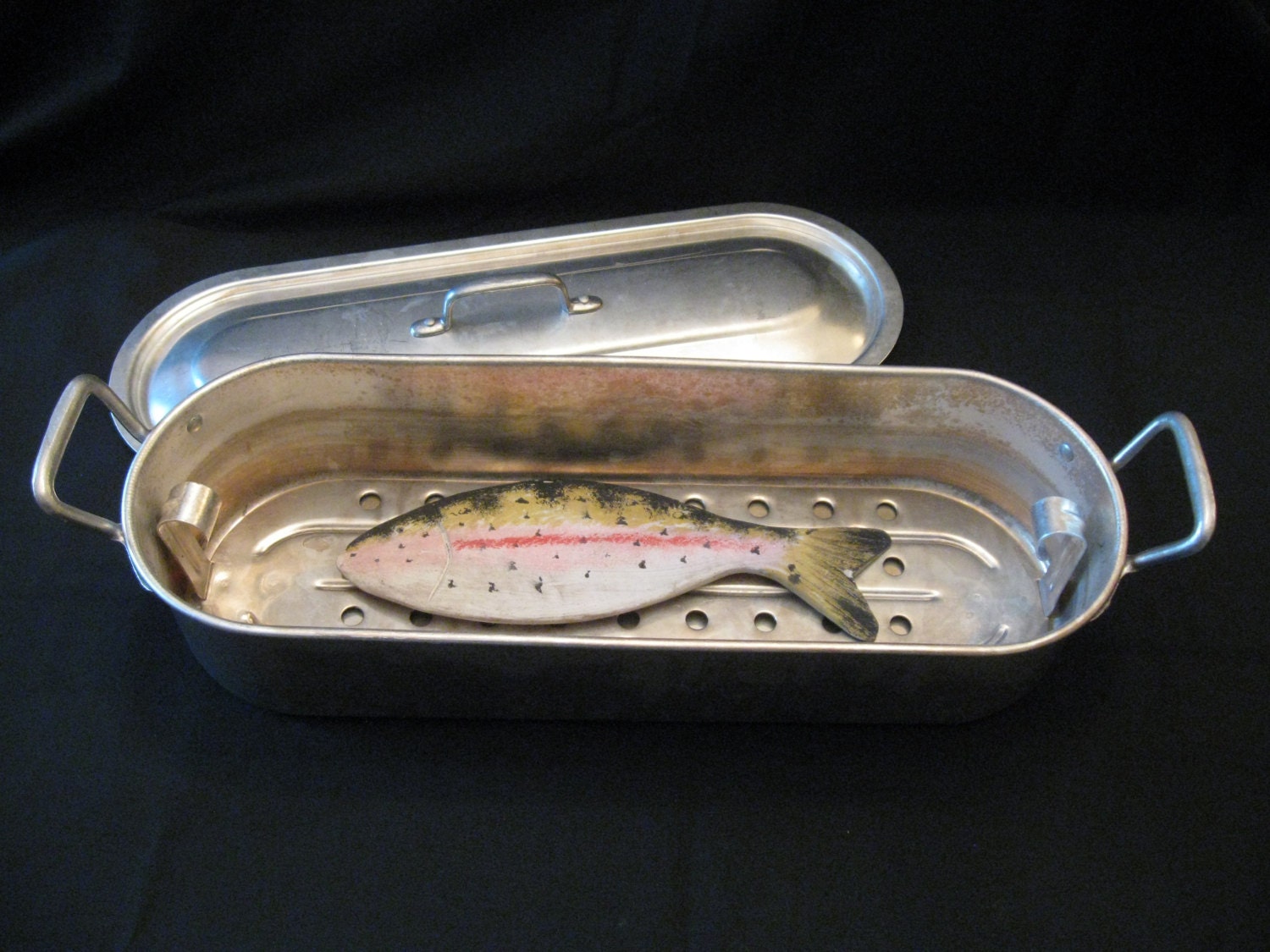 Fish Poacher Large 3 Piece Aluminum Made in by VeryVintageVera