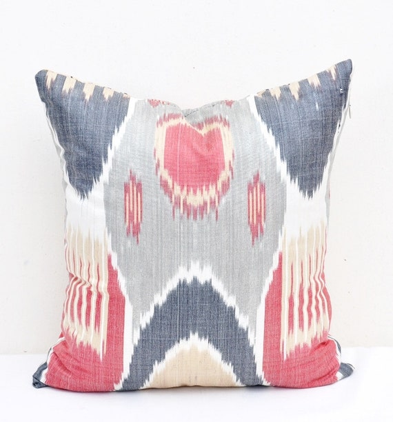 Ikat Pillow cover Fabric hand woven Aprx Size 15 by