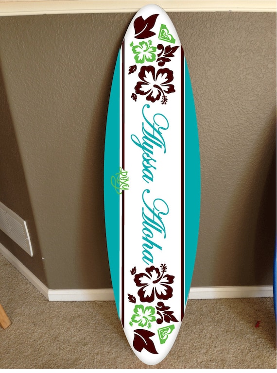 wall hanging surf board surfboard decor hawaiian beach surfing