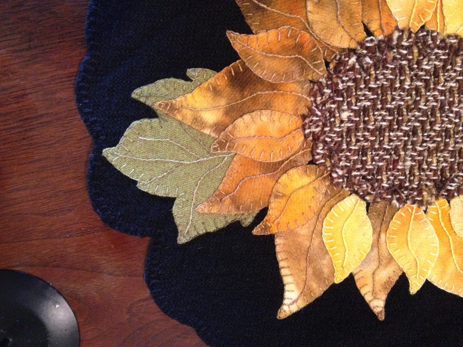 Beautiful Sunflower Pre Cut Wool Applique Kit