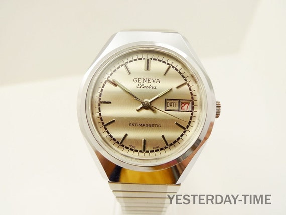 Geneva Electra Men's Watch 1970's Hong Kong 1 Jewel