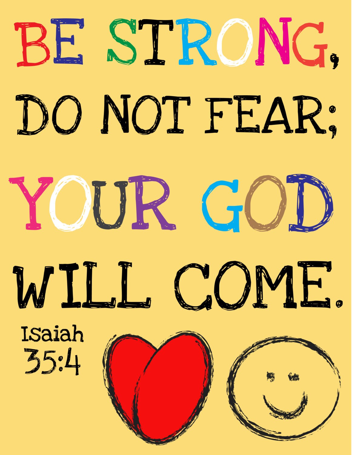 DIGITAL Print Isaiah 35 4 Print Do Not Fear Your God Will