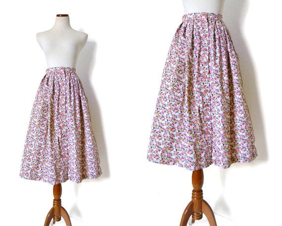 Liberty of London Skirt / Floral Skirt / Flower by MinxouriVintage