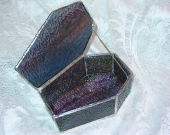 Rippled Glass Coffin-Style Jewelry Box