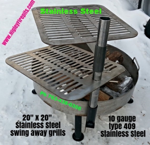 Items similar to 36" Dia x 6" Deep Stainless Steel Fire Pit with Dual