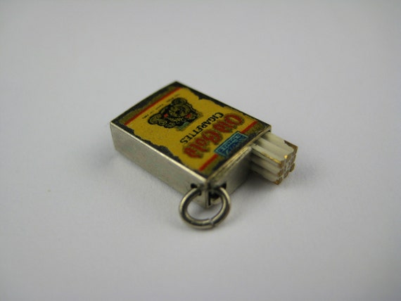 Vintage Silver Pack of Cigarettes Old Gold Charm by Swayitude