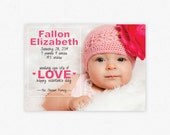 PRINTABLE Valentine Birth Announcement - Birth Announcement Photo Card Il_170x135
