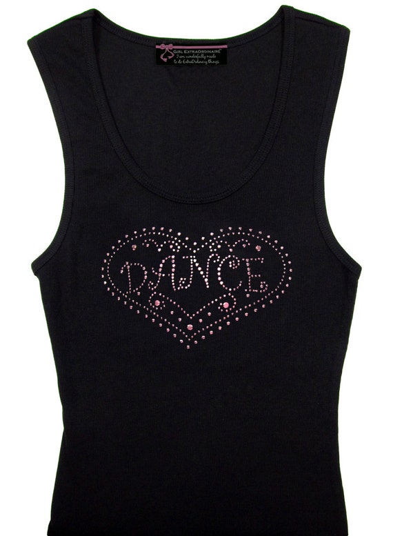 Dance Rhinestone Tank Top Dance Logo Bling by GirlExtraOrdinaire