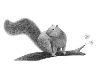 Popular items for squirrel drawing on Etsy