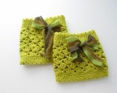 Lace green boot cuffs, boot cuff, Crochet lace boot toppers, Fall color green. Bamboo. Teenage. Women.