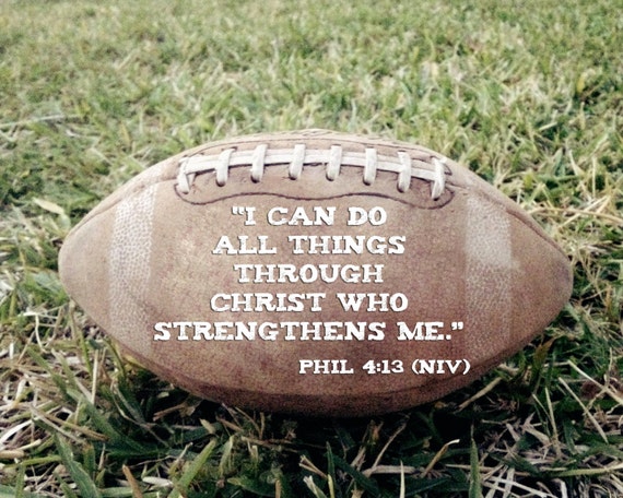 Vintage Football Portrait Boys Room Decor Christian Art