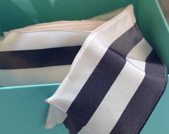 pewter and white striped wired ribbon