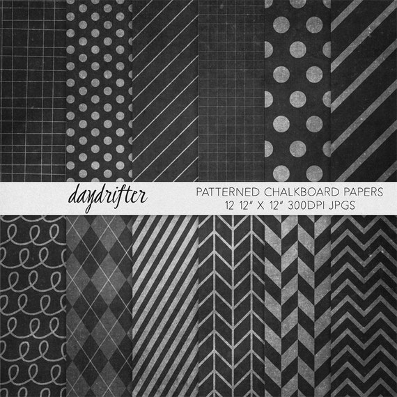 Items similar to INSTANT DOWNLOAD Patterned Chalkboard Digital Paper