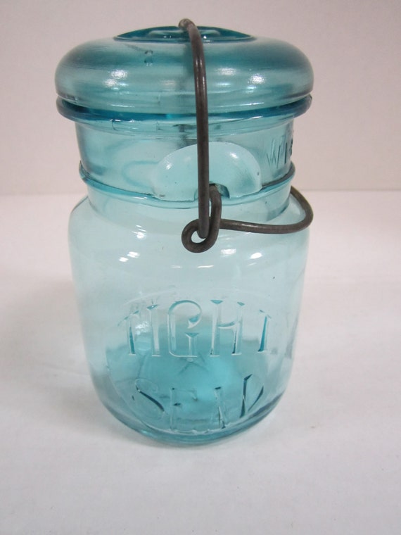 Vintage Tight Seal Canning Jar With Wire Bail Lid Natural