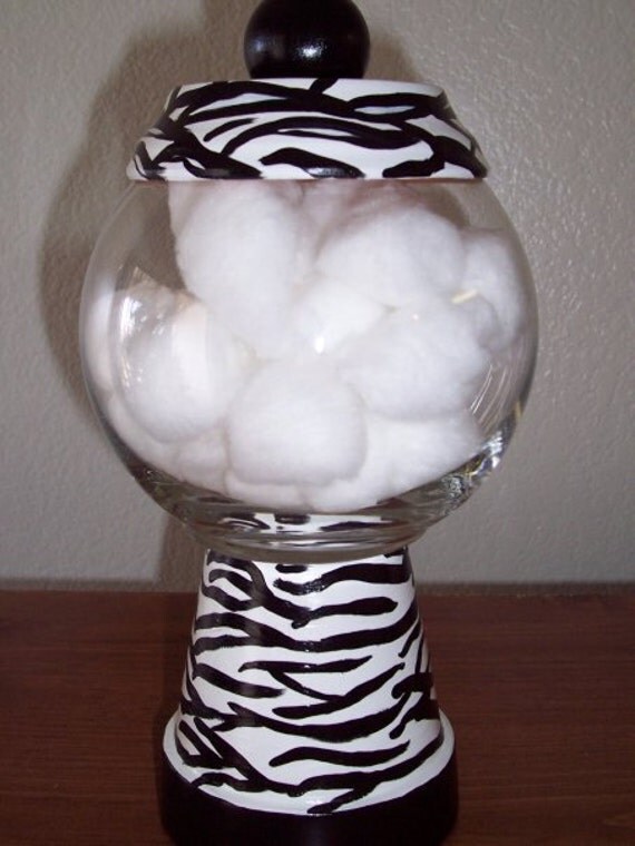 Items similar to Zebra Themed Candy Jar on Etsy
