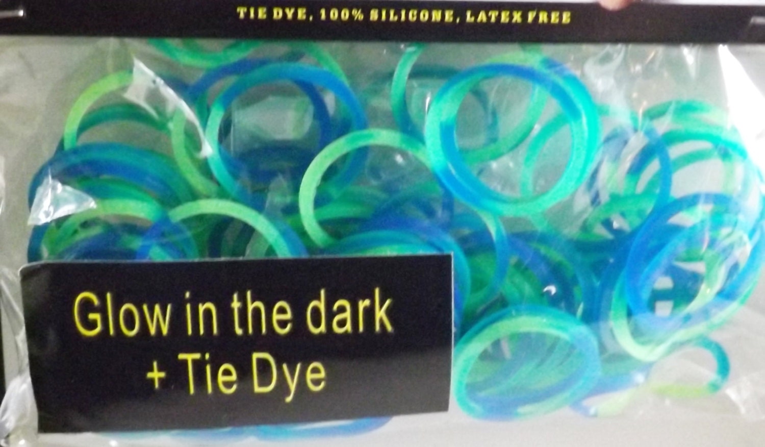Glow in the dark Tie Dye loom Rubber Bands Tie Dye 100 pack
