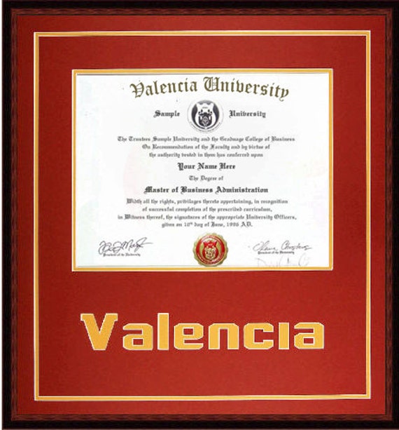 Valencia University Diploma and Degree Frame by DiplomaFrames