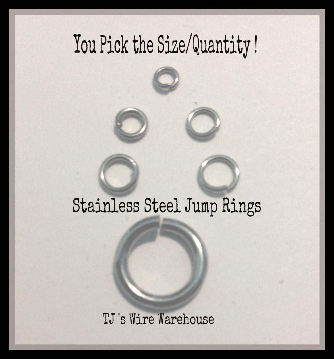 Stainless Steel Jump Rings Size/Quantity Choice 4mm 5mm