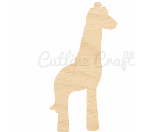 Baby Giraffe Style 36 Cutout Crafts, Gift Tags Ornaments Laser Cut Birch Wood Various Sizes