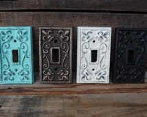 ... Switchplate Cover Light Switch ~ Gold ~ Aqua Teal ~ Black ~ White