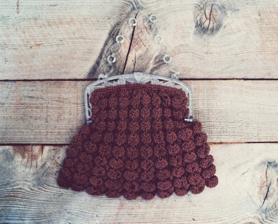 Vintage 1940s Knitted Purse Vintage Autumn Fashion by OhDearViolet