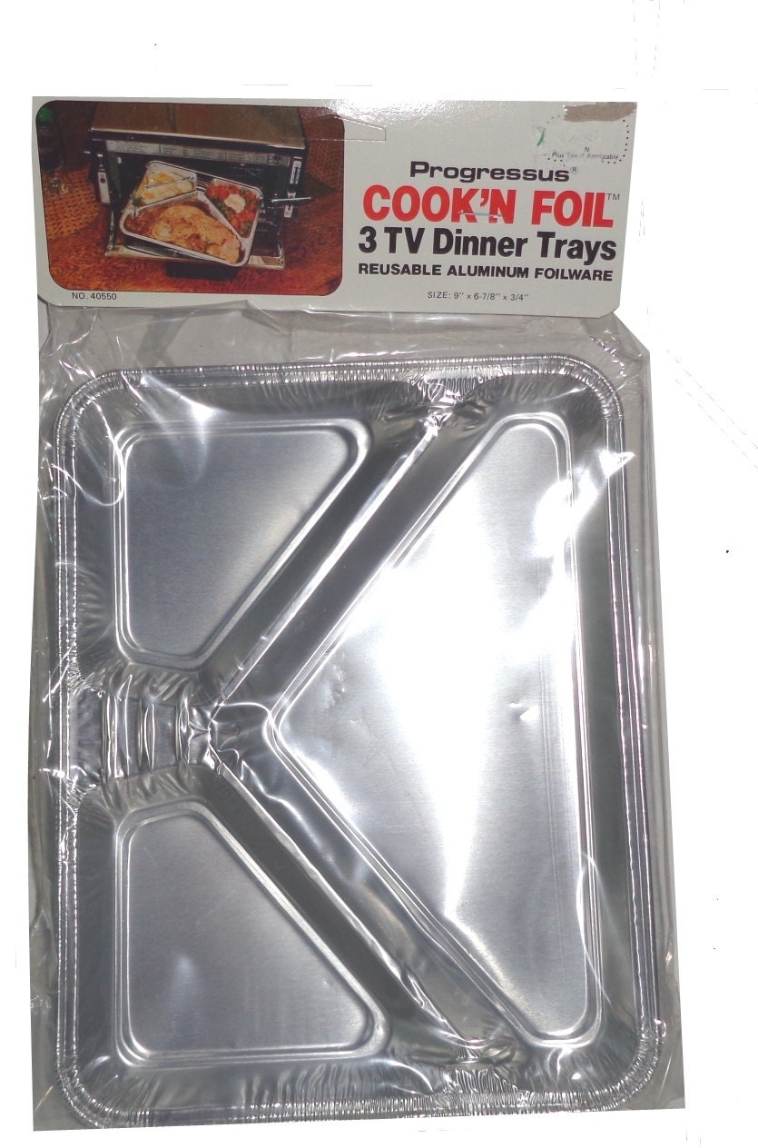 Vintage TV Dinner Trays Aluminum foilware Retro 60s Single