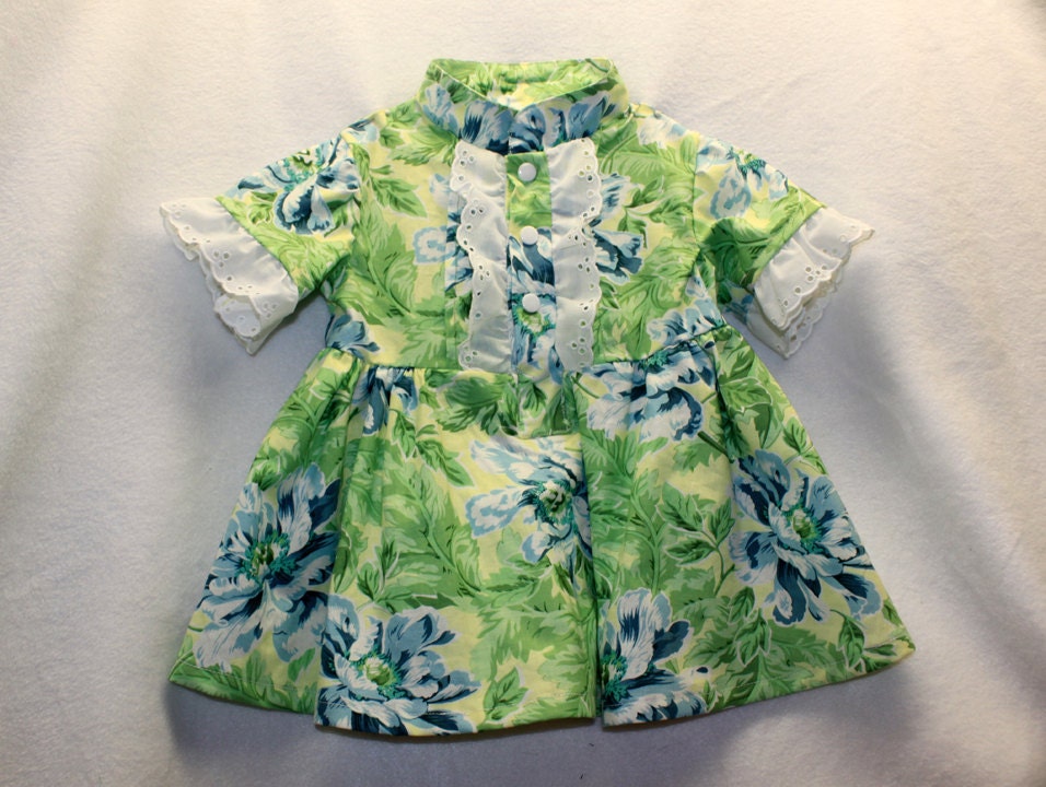 Green Floral Baby Dress Set Size 6-9 Months by TrulyYoursW on Etsy