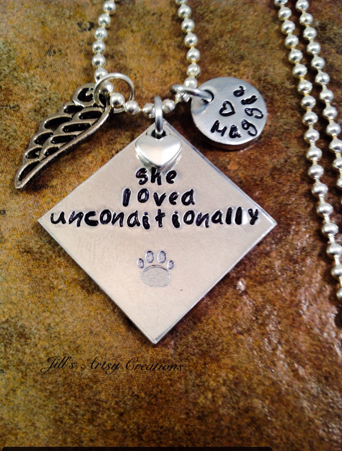 Personalized Pet Necklace In Memory Of Pet Jewelry Pet Lover