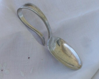 Baby Spoon - Curved Handle - Silver Plate - "Manor" - Baby Gift - Christening Gift - Vintage