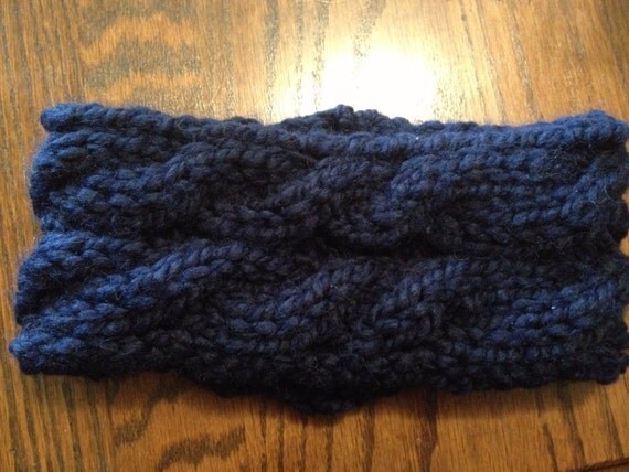 navy knitted headband