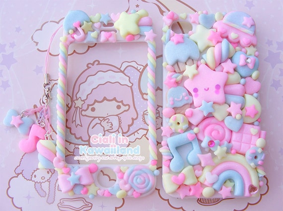 ♡ D.I.Y  Decoden Phone Case & Polymer Clay Charms 