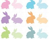 Easter Clip Art,Easter Bunny,Bunny ClipArt,Silhouette,Spring,Instant Download Ideal for Scrapbook,Cards,Invitations,Party,Paper Craft Ed019 Il_170x135