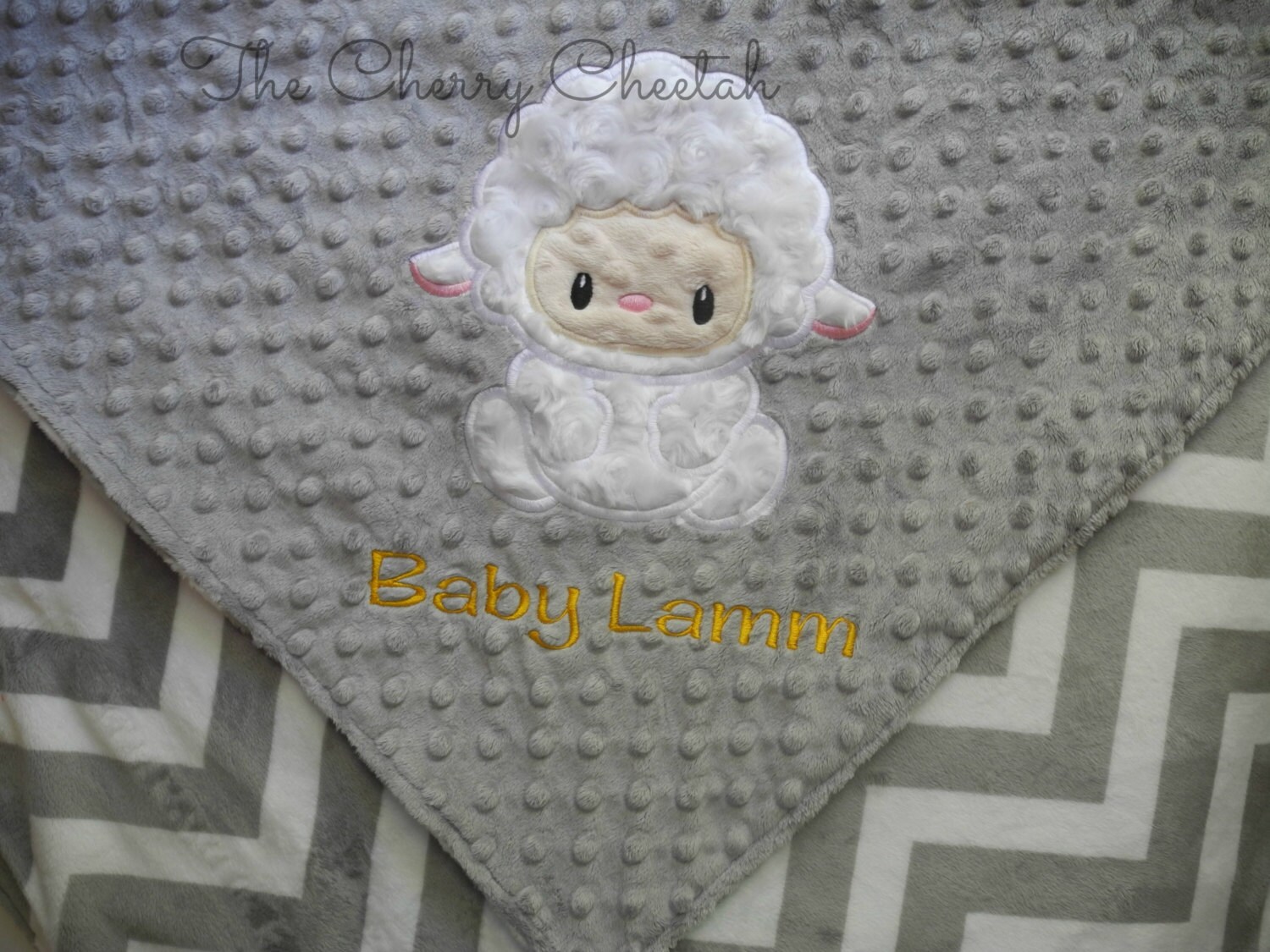 Personalized Baby Blanket 30x35 Lamb Baby Blanket Custom