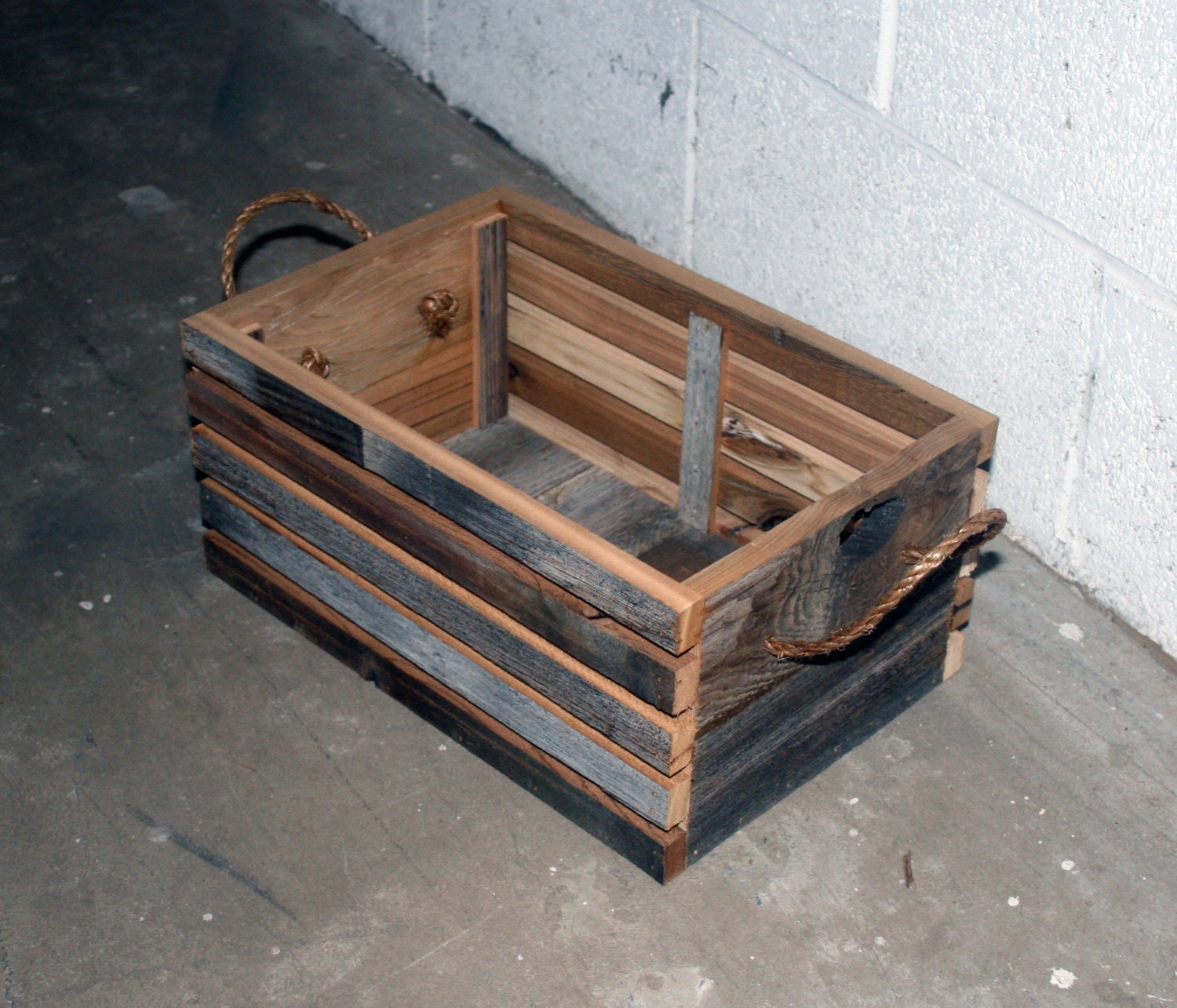 Small Barn Wood Slat Crate by LunarCanyon on Etsy