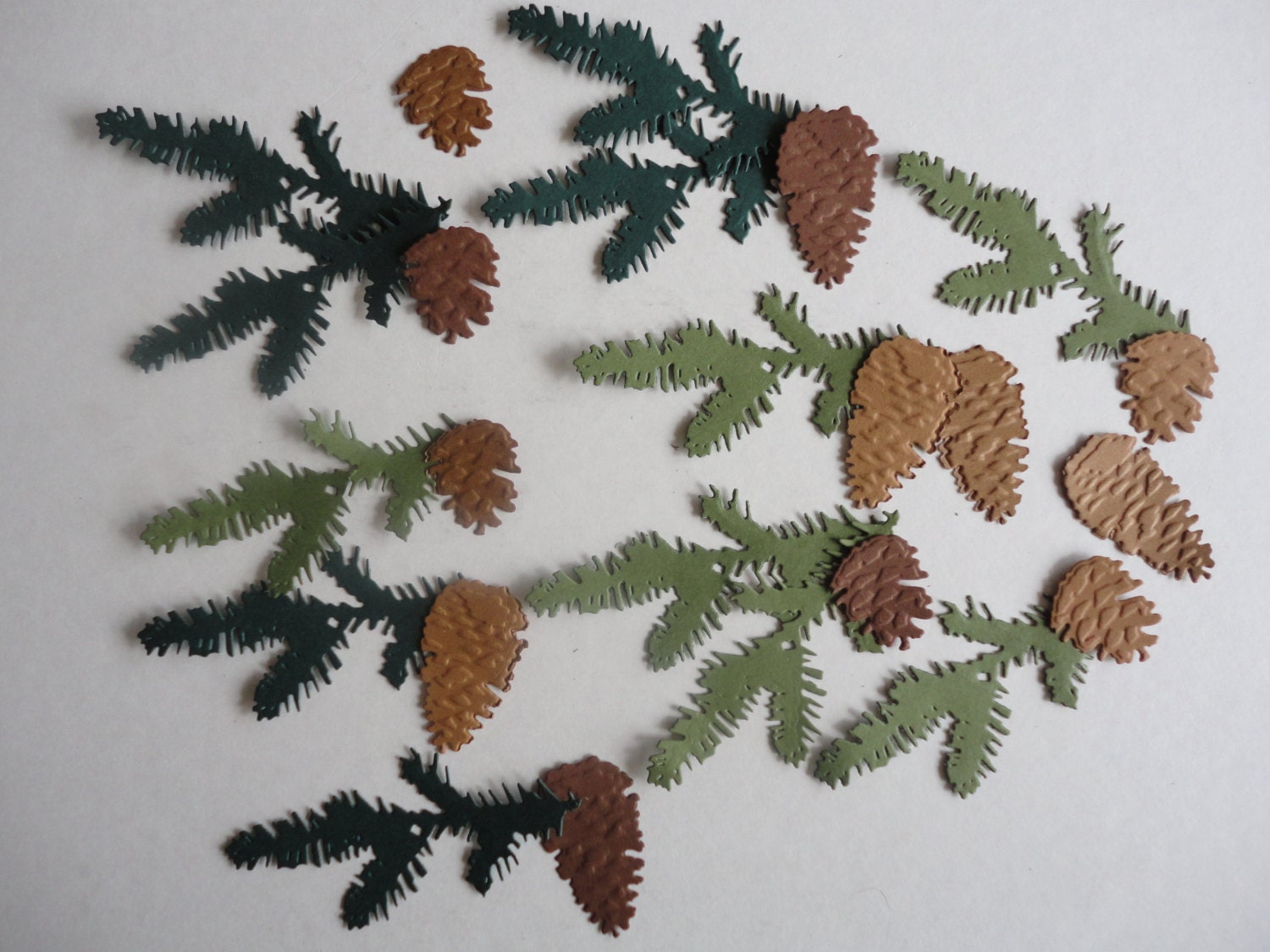 Die Cut Pine Branches and Pinecones